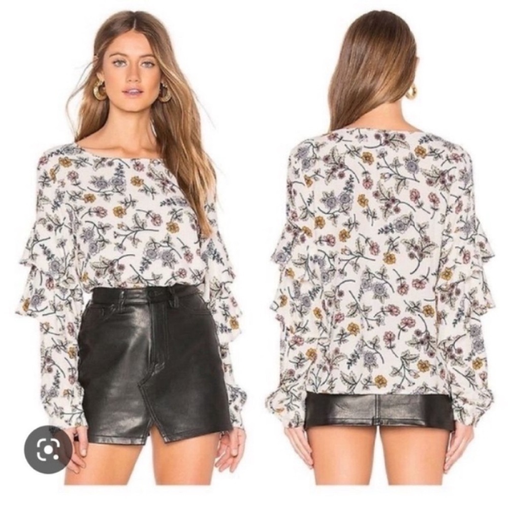 Sanctuary Top Shirt Tilly Flounce Long Sleeve Blouse New size Medium